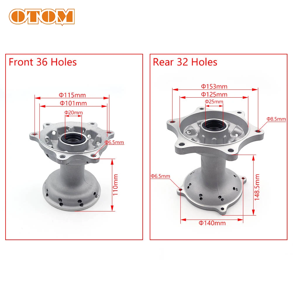 OTOM Motorcycle Wheel Hub Motocross Dirt Bike Front Rear Wheel Rims Complete Hubs Aluminum For HONDA CRF 250 450 R RX L RWE