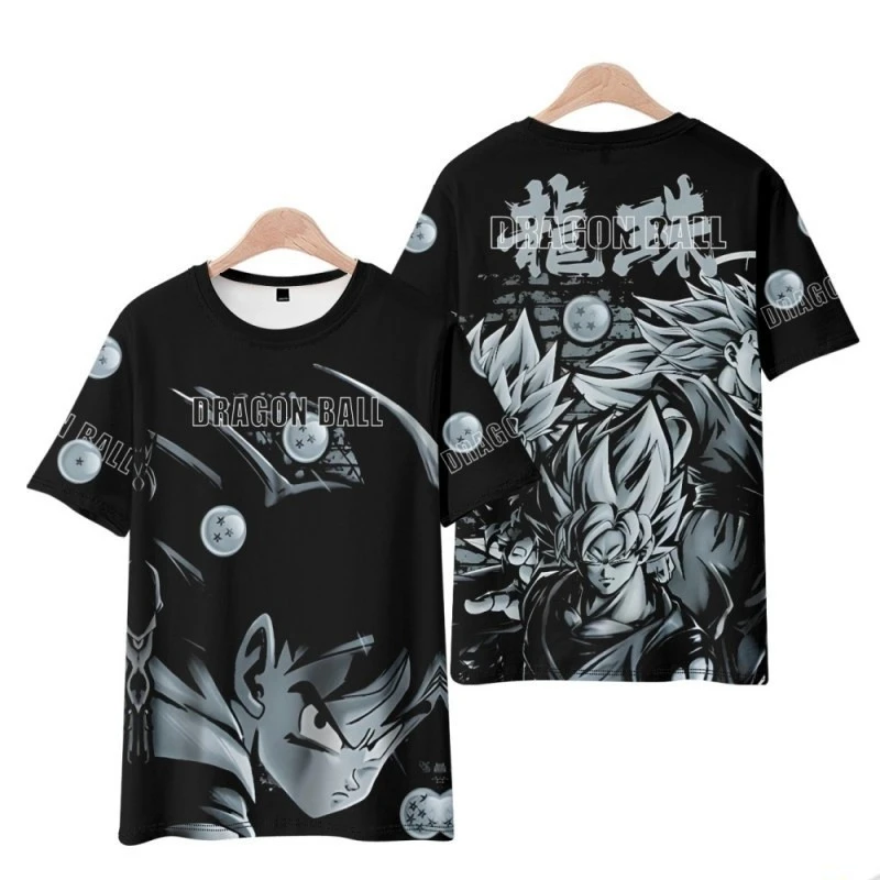 

Модная футболка Dragon Ball, летняя быстросохнущая футболка с короткими рукавами, мужская модная футболка с 3D принтом в стиле аниме, повседневная футболка Гоку