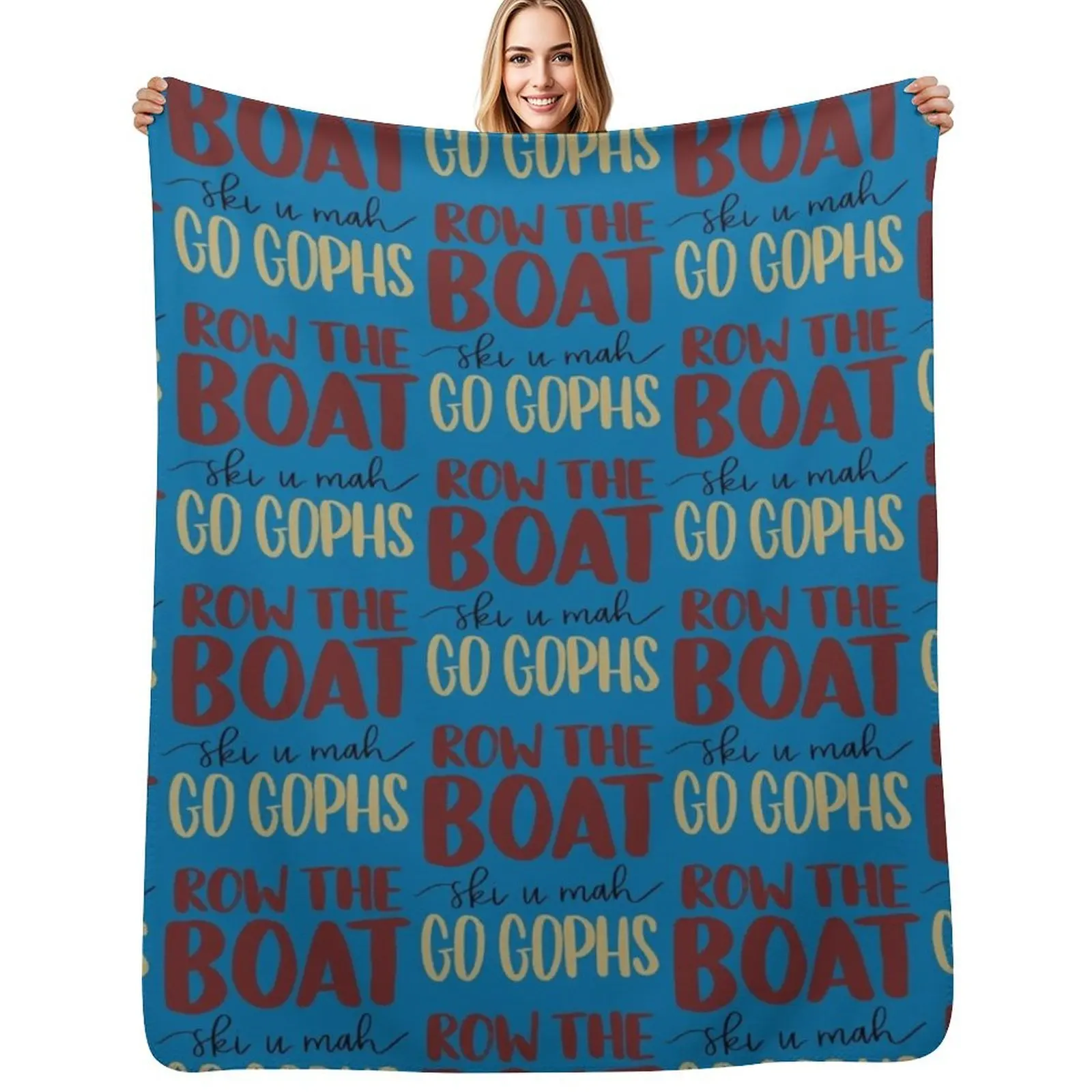 

Row the Boat, Ski U Mah, Go Gophs Throw Blanket Soft Bedroom Blanket for Night Sleeping