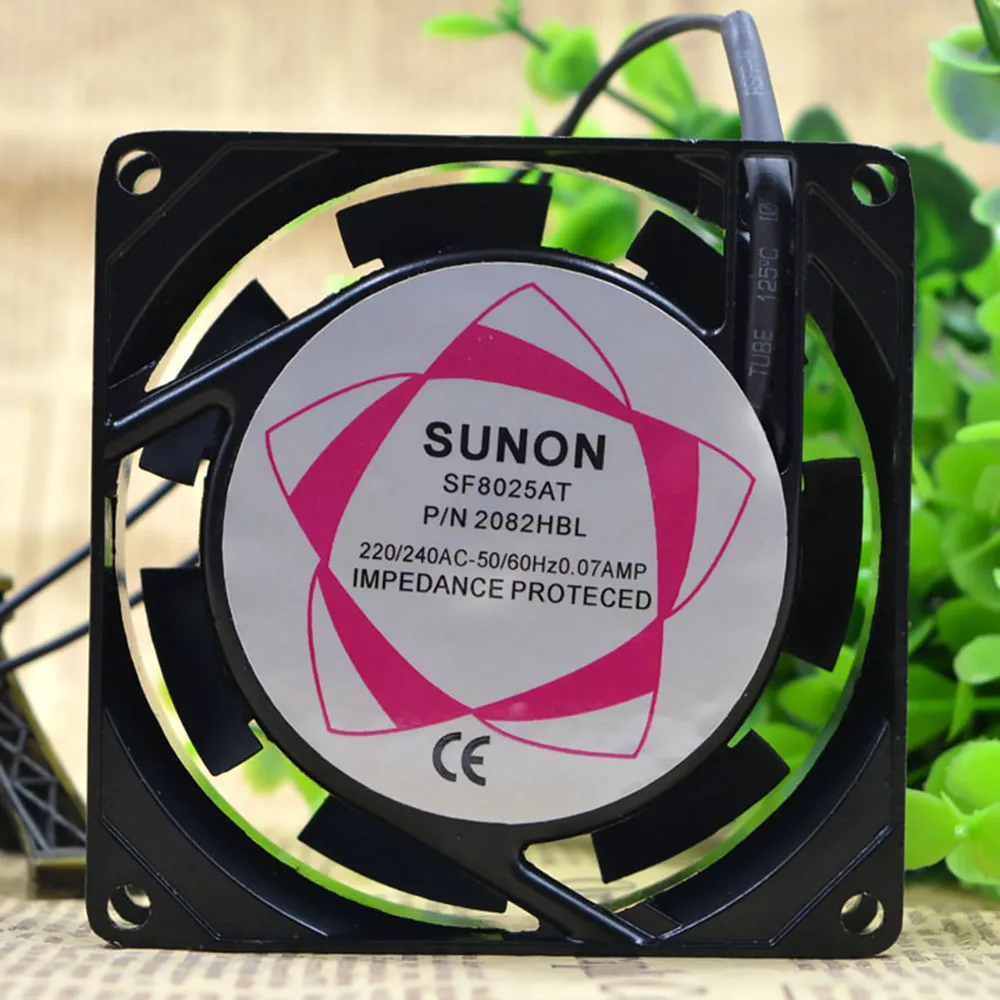 

For SUNON SF8025AT P/N 2082HBL 220V AC cooling fan blower Double ball bearing cooling fan axial fan 80*80*25mm 80mm