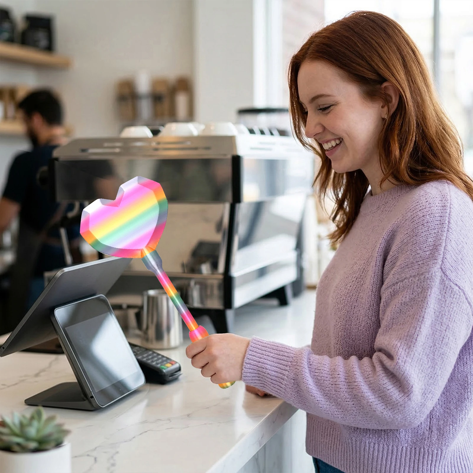 

3D Printed Tap To Pay Credit Card Wand Multi-Purpose Contactless Pay Card Holder Heart Digital Paying Wands for Easy Checkout