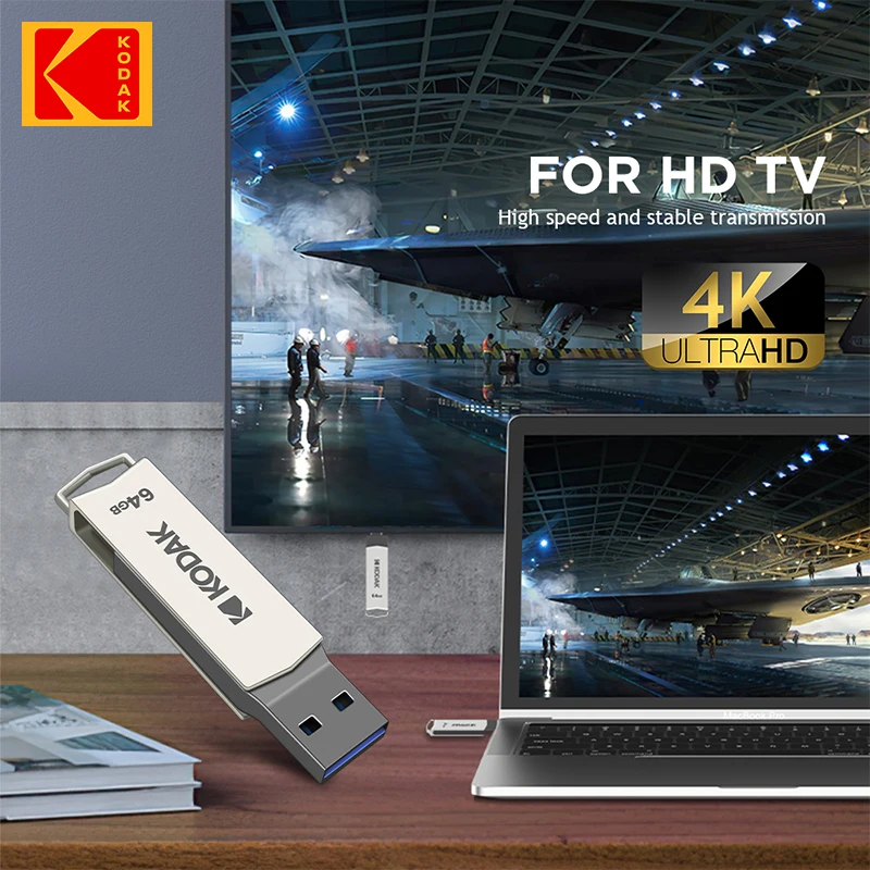 Новый металлический USB флеш-накопитель Kodak 2 в 1, 64 ГБ, USB 3,2, флеш-накопитель Type-C USB, высокоскоростной двойной накопитель 64 ГБ, флеш-накопитель для телефона