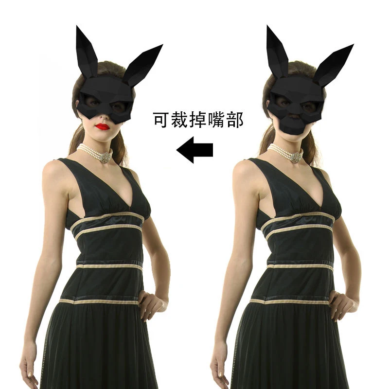 Halloween Rabbit Whole Face Masquerade Masks Men Women Festival Bar Party Cosplay Funny Scary Tool Black White Red Gold Dating