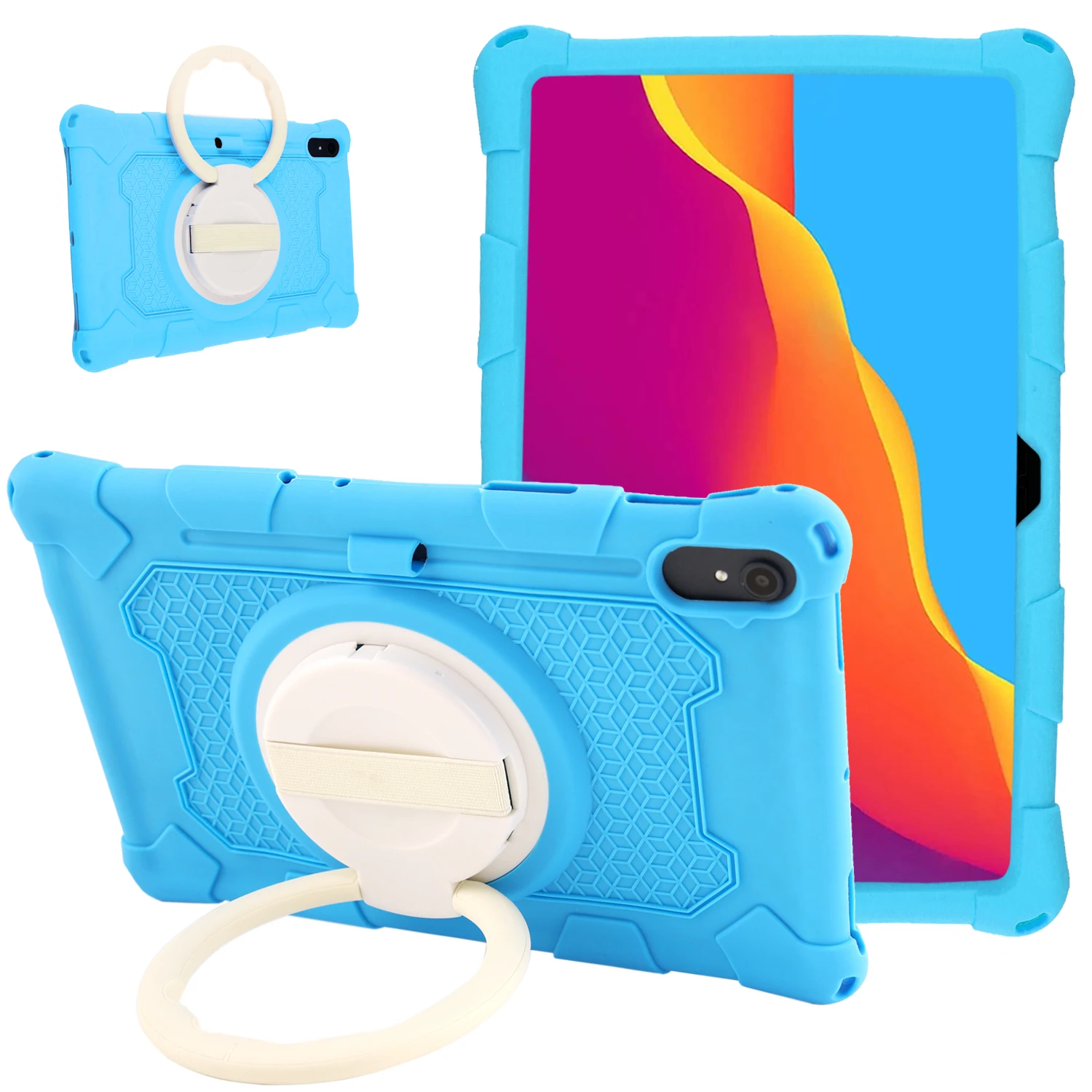 Silicone Case for Lenovo Tab P11 TB-J606X J606L 360 Rotating Cover Tab P11 plus TB-J616 J607 Kid Shockproof Stand Coque Funda