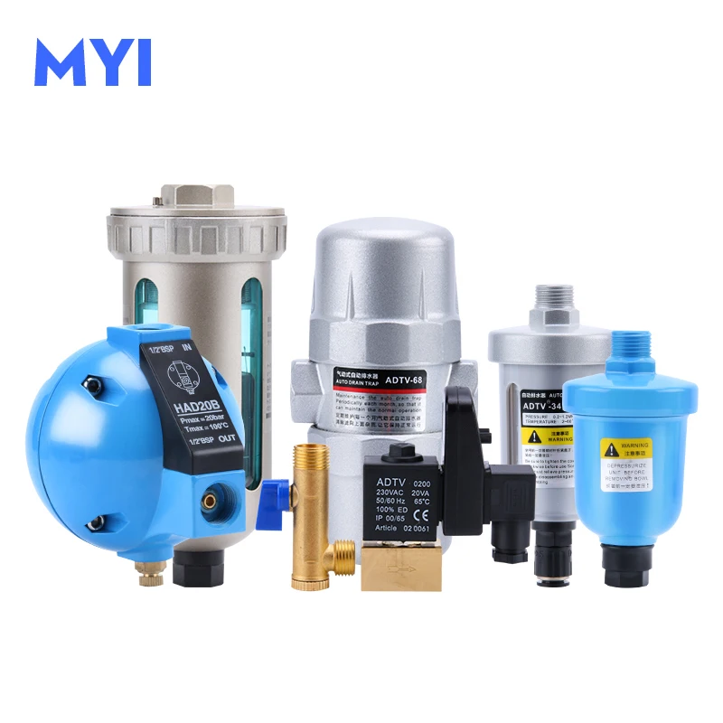 

PA-68 AD402-04 HAD20B PA-5 Auto Drain Valve Automatic Drainer Filter Pneumatic Air Compressor Valve With Fitting 8mm 10mm