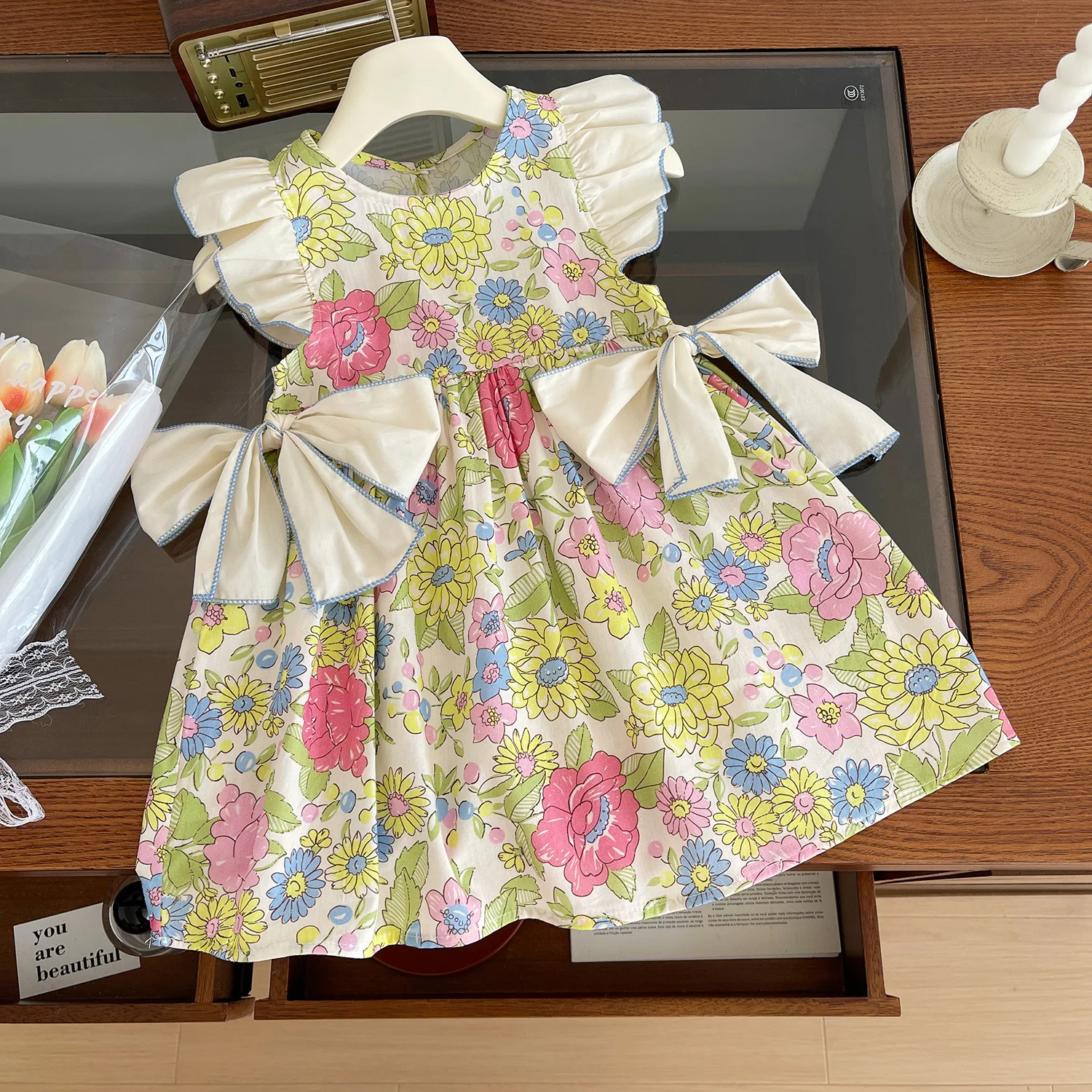 Детское хлопковое платье принцессы, на возраст 7 лет