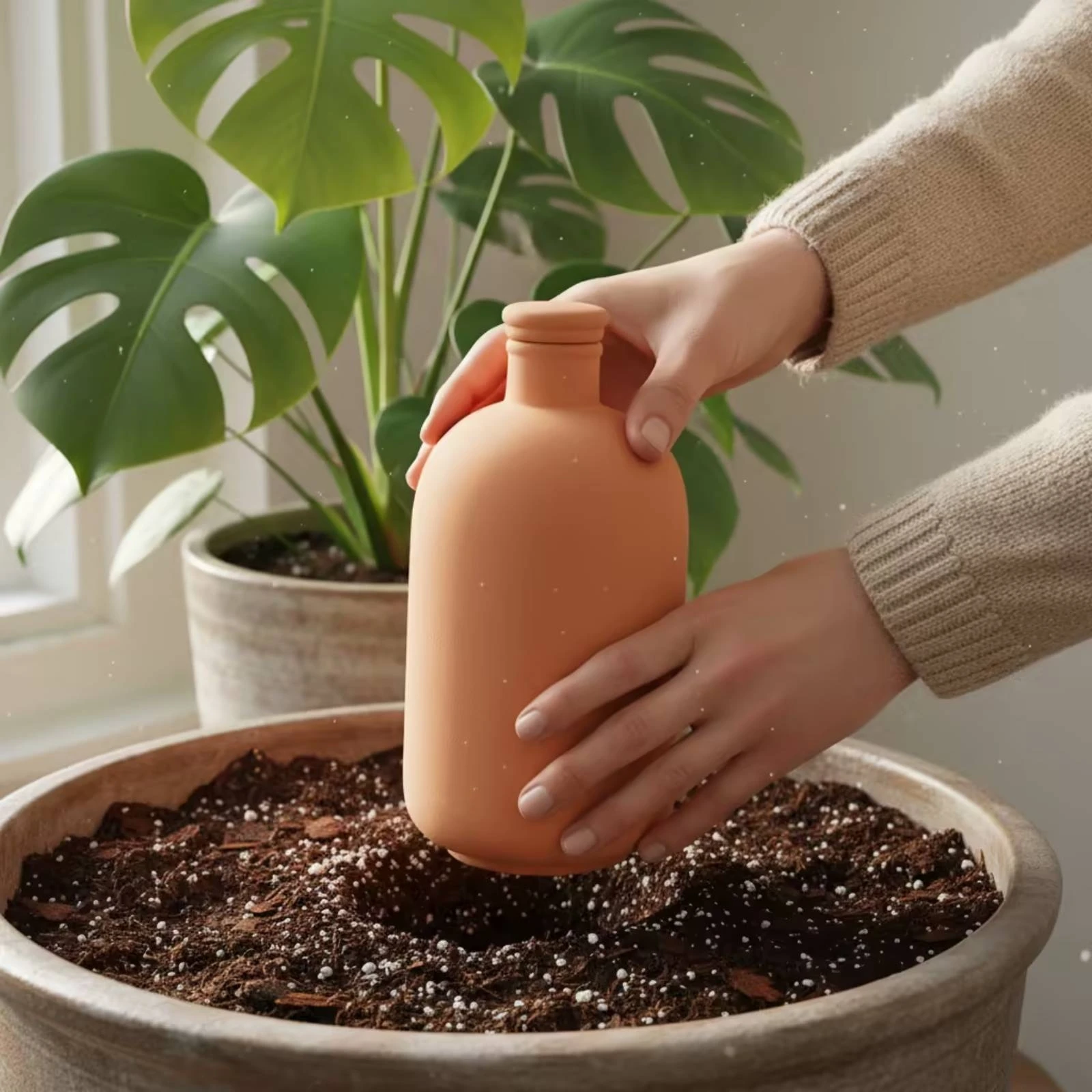 Terracotta Ceramic Self Watering Olla Pot Slow Release Auto Drip Irrigation Device Plant Water Pot For Gardening Accessory view 5