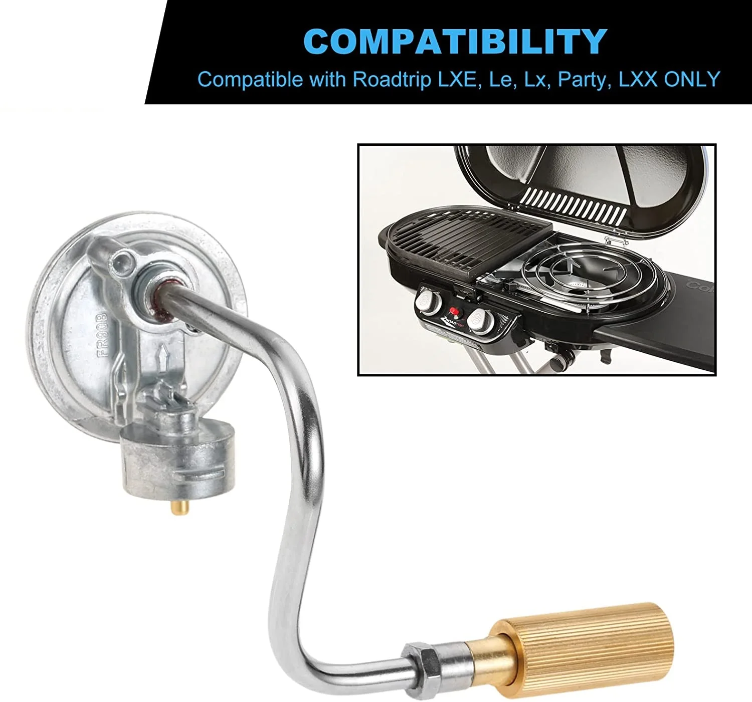 1LB Propane Regulator with Fitting for Coleman Roadtrip LEX LXX LE Series Portable Grill Replace C001, 5010000743 Tank Adapter