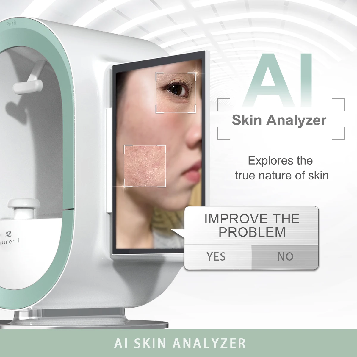 Newest Intelligent 3D Detection HD Imaging Home Skin Analyzer AI Skin Analysis Report Face Scanner for Spa Beauty Salon