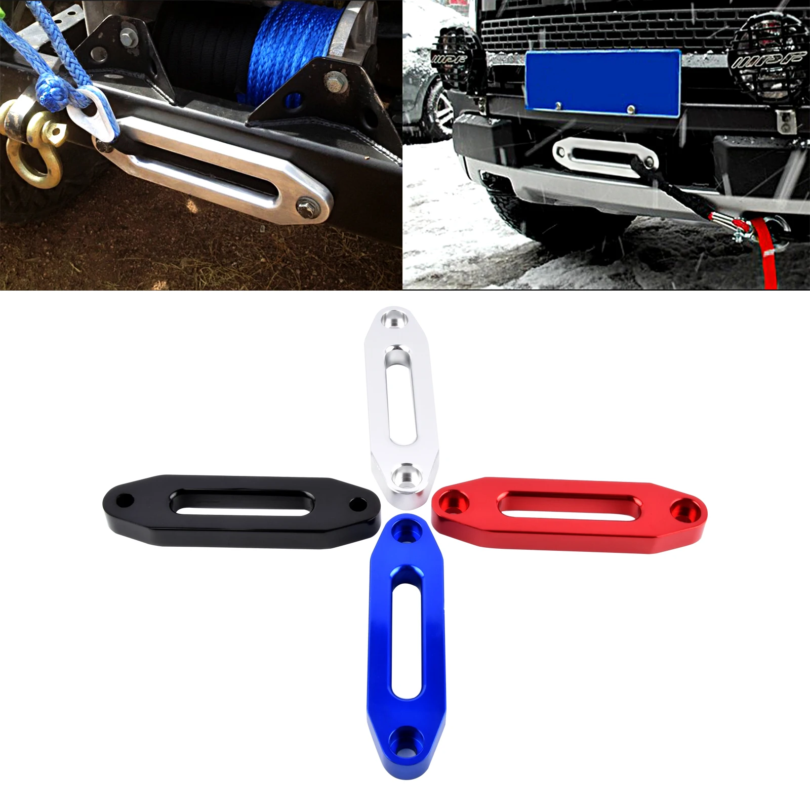 

152mm 6”Aluminum Hawse Fairlead For Synthetic Winch 4000lbs Rope Cable Wrangler 4x4 4WD SUV ATV UTV Offroad Free Shipping