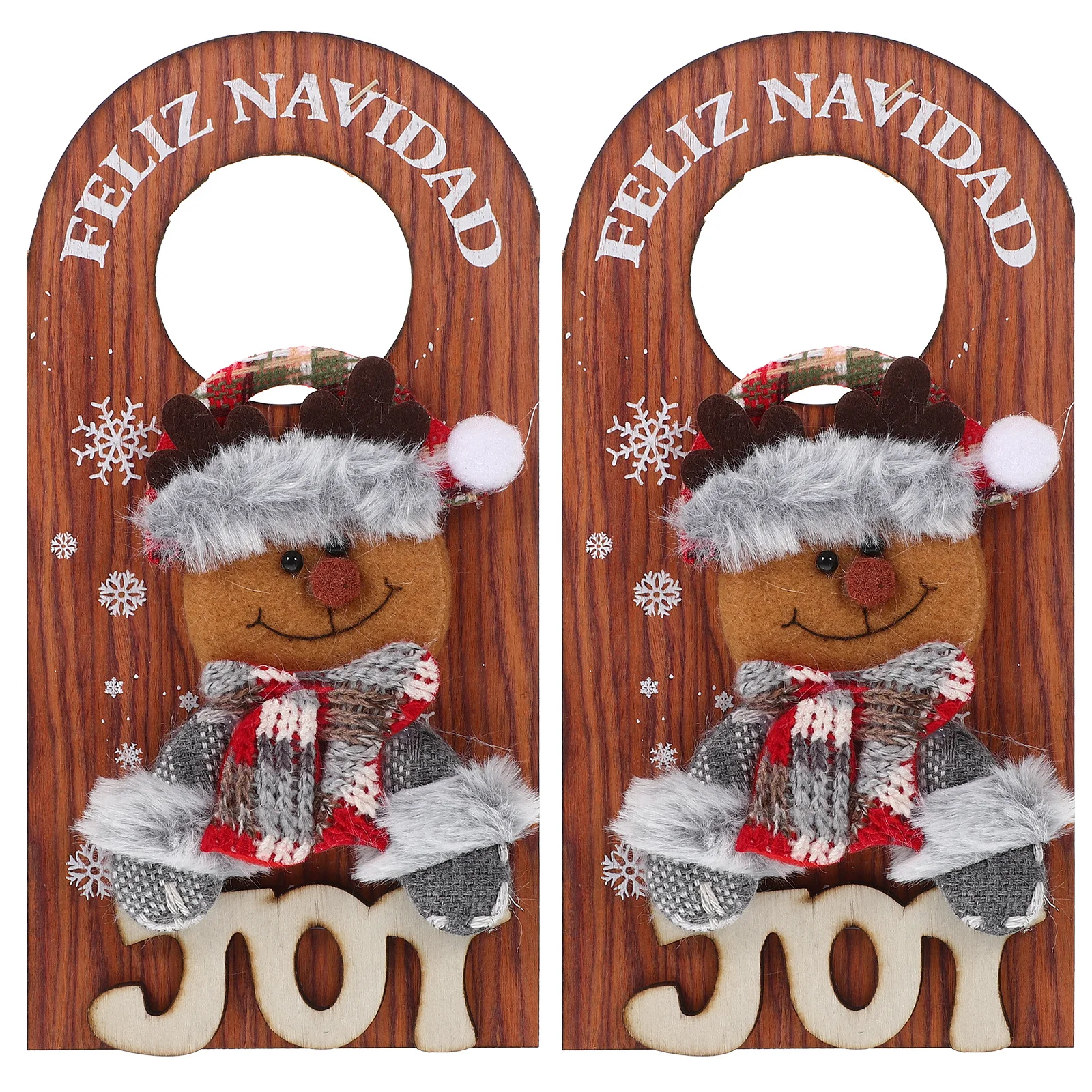 

2Pcs Christmas Door Hanging Decoration Wooden Xmas Hanging Sign for Party Home Door Festive Decor Xmas Party Favor