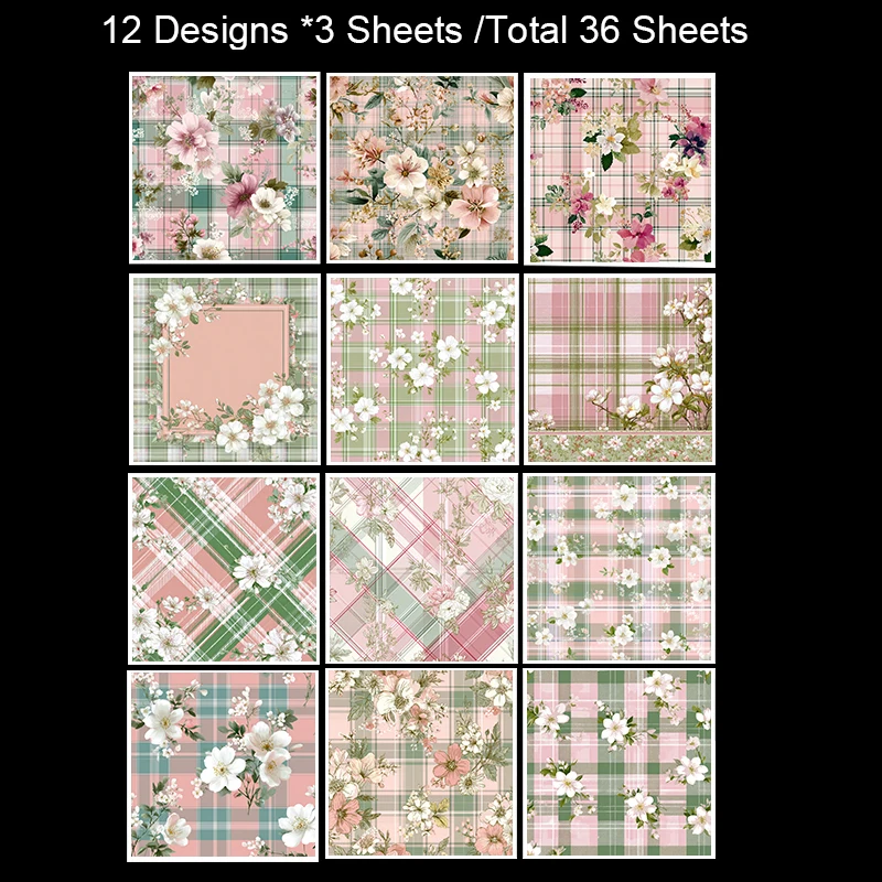 6"x6" scrapbooking- en origami-papierset (36 vellen): kunstontwerpen voor dagboek, kaart-doe-het-zelf en decoratie.