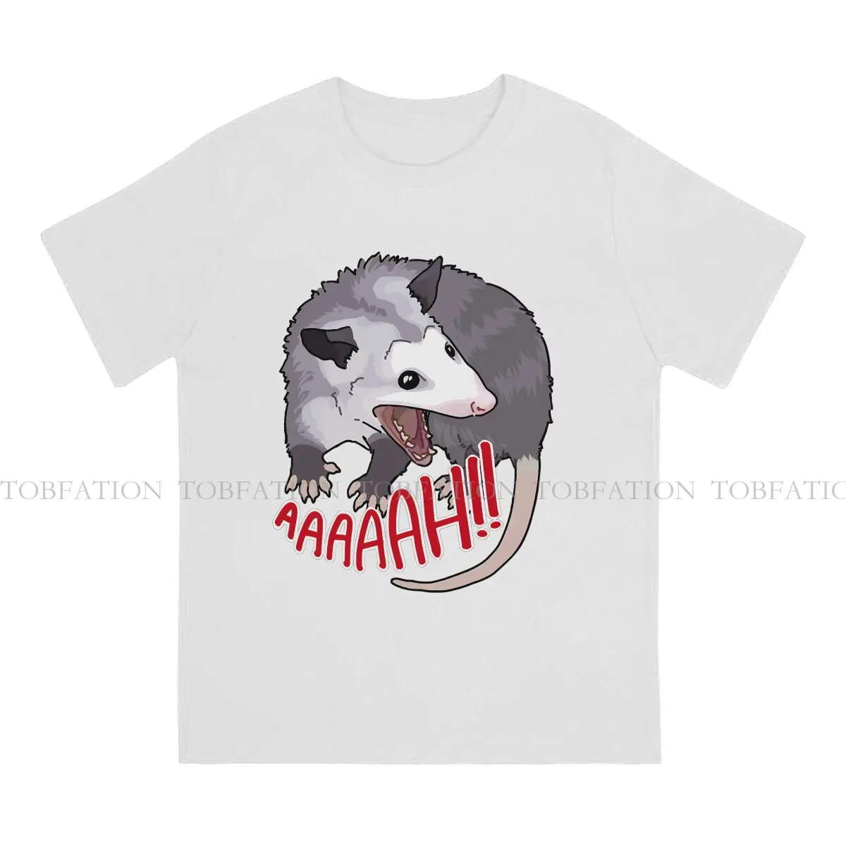 Opossum 100% Cotton TShirts Possum Scream at Own Print Men's T Shirt New Trend Tops Size S-6XL