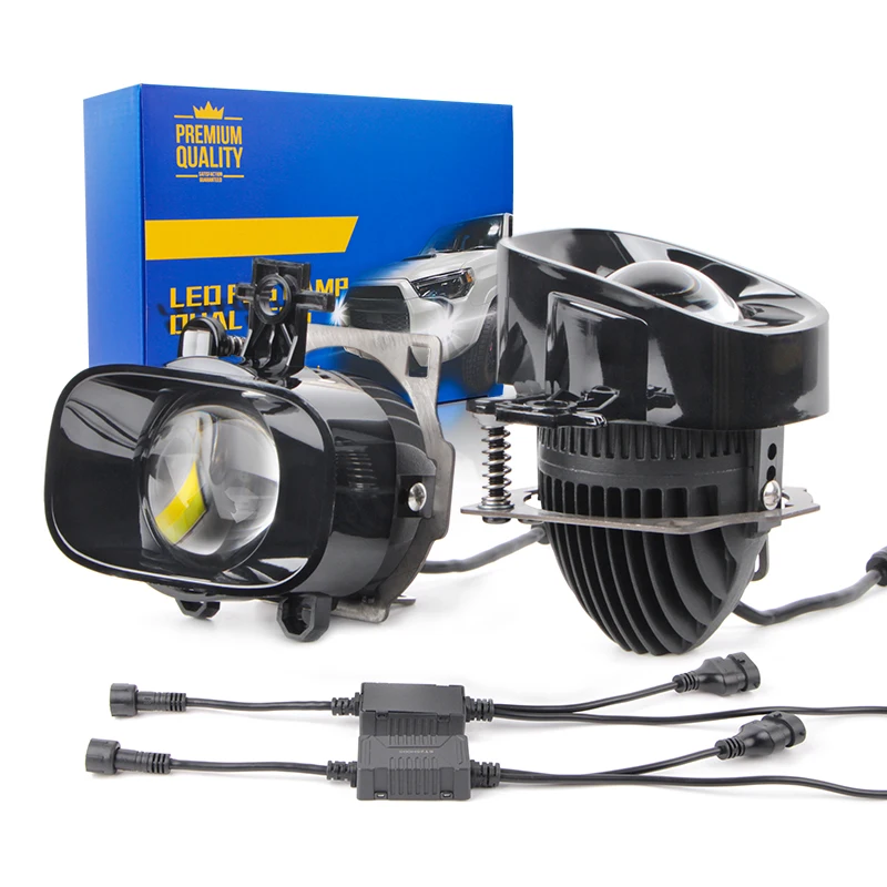 

Для Patrol Toyota 2,0 светодиодные противотуманные фары 3 цвета HD объектив супер яркий белый 75 Вт Bi Led проектор противотуманные фары 12 В 4300 К 6000 К