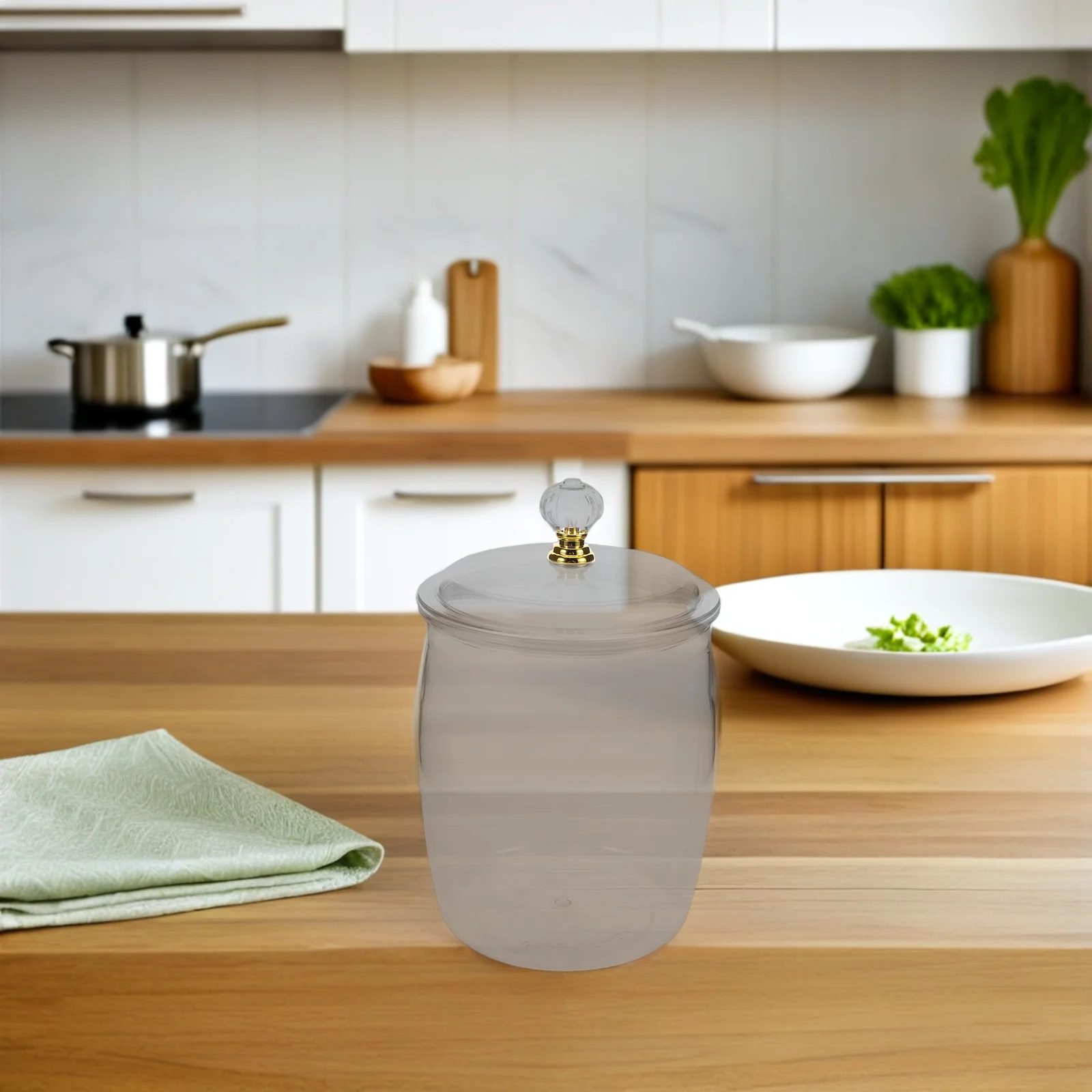 Clear Plastic Airtight Food Storage Jars Transparent Kitchen Canisters Large Capacity Snacks Candy Coffee Beans Nuts Organizer