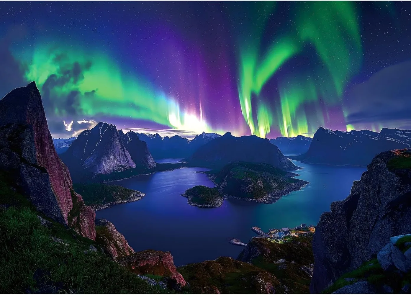 

Islands Northern Lights Mountain 1000/500/300/120 Piece Jigsaw Puzzle Home Decor for Adult Game Family Puzzles Educational Toys