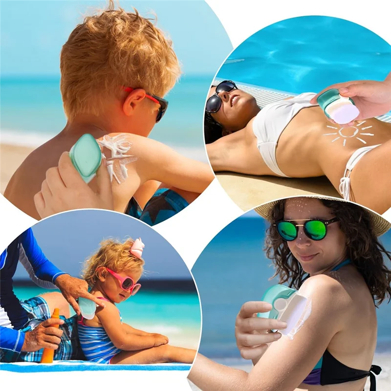 

ABUU-Sunscreen Applicator For Kids,4 Pack Sunblock Buddy Brush With Protective Caps,Sun Lotion Applicator