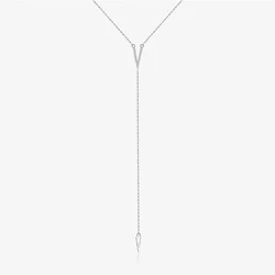 VEWANT 925 Sterling Silver Letter V Triangle Pendant Long Y-Shaped Chain Necklace Luxury 2025 New Fine Women Jewelry Gift