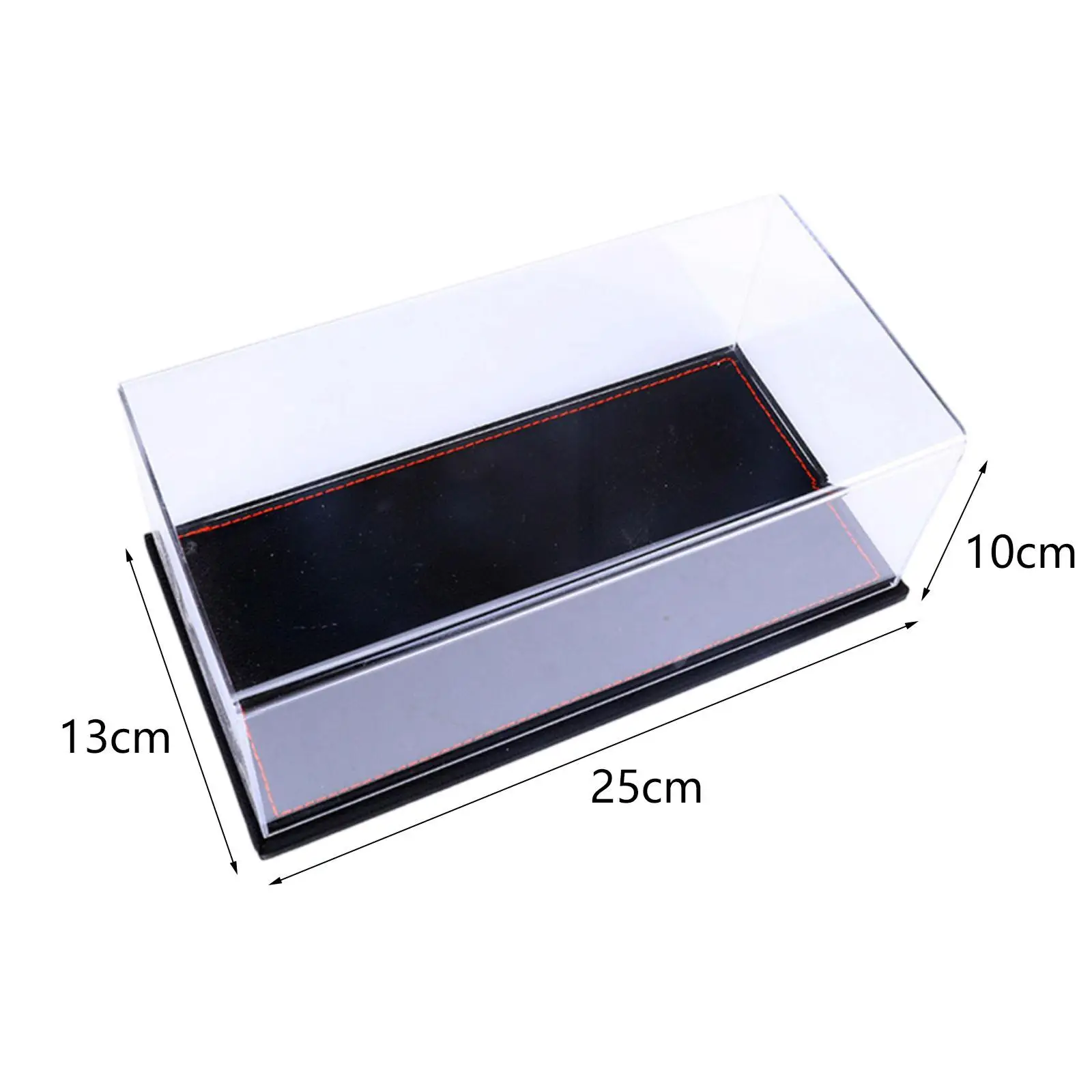 Acrylic Display Case Transparent Display Box with PU Leather Base Dustproof Storage for 1:24 Model Cars Action Figure