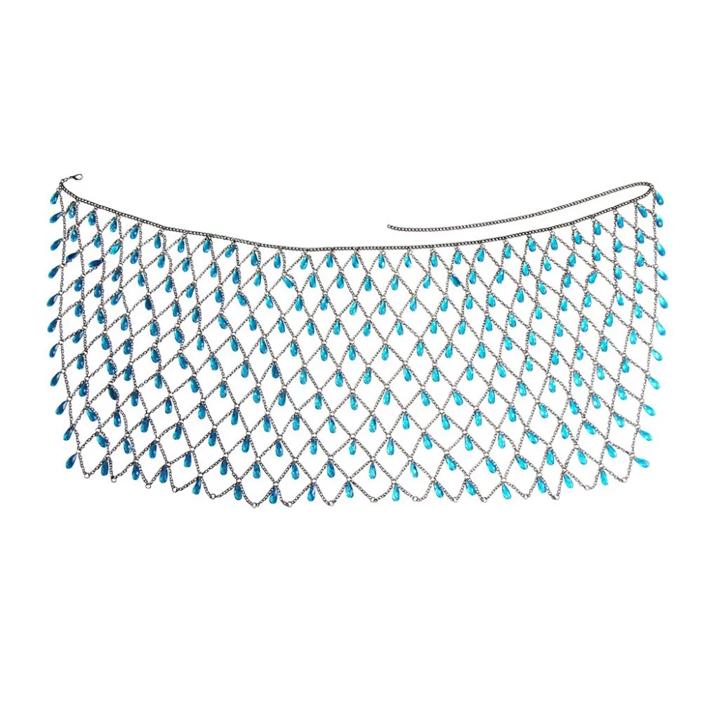 NewMulti-layer Water Drop Sexy Body Chain Hollow Jewel Pendant Waist Chain Accessories