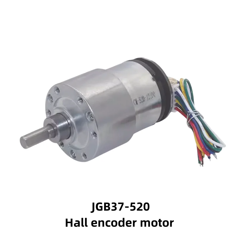 JGB37-520 Encoder Gear Motor AB Dual Phase DC Code Disk Speed Measurement Intelligent Two-Wheel Self-Balancing Car Small Motor