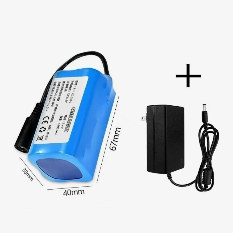 For T1882011-5 T888 V007 C18 2S2P Li-ion Battery Pack for Remote Control/RC Fishing Bait Boat 7.4V 5200mah 12000mAh with Charger