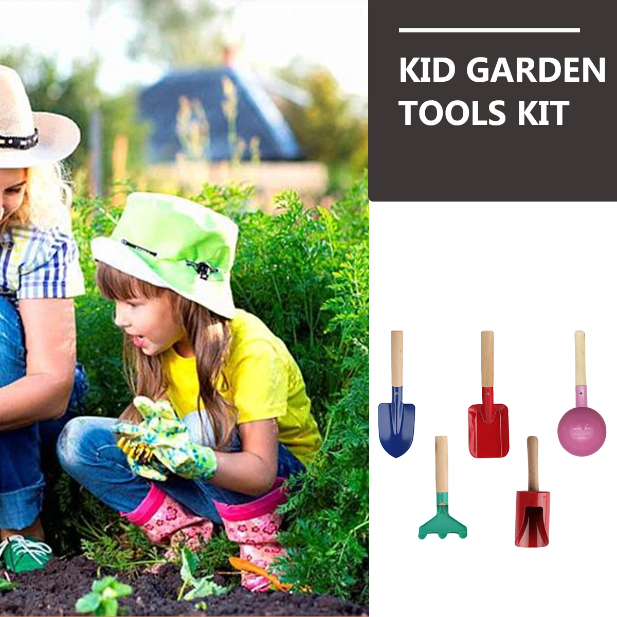 Garden Tool Set Shovel Kid Gardening Planting Rake Home Tools for Transplanting Child