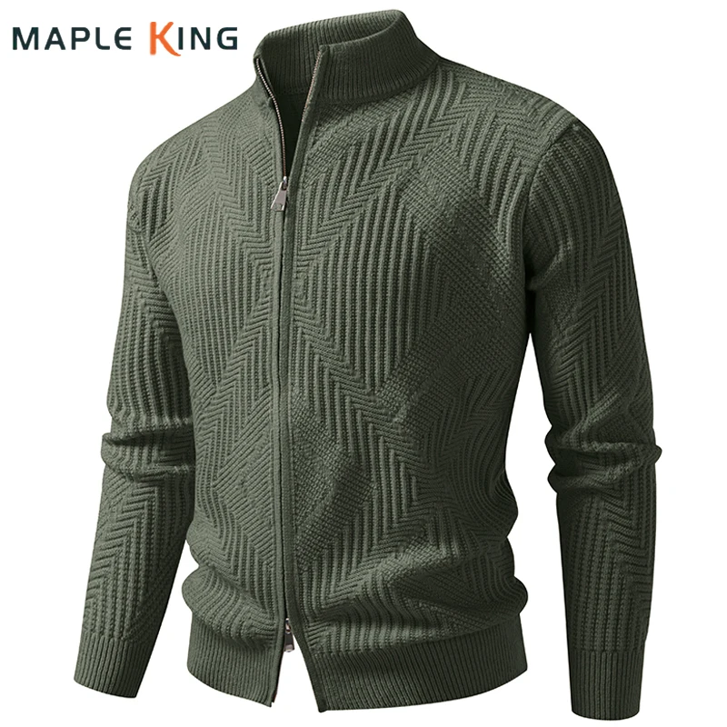 

Мужские свитера, винтажные пальто, вязаный кардиган Hombres, осенняя одежда 2024, теплая однотонная дизайнерская мужская верхняя одежда в стиле милитари на молнии, 4XL