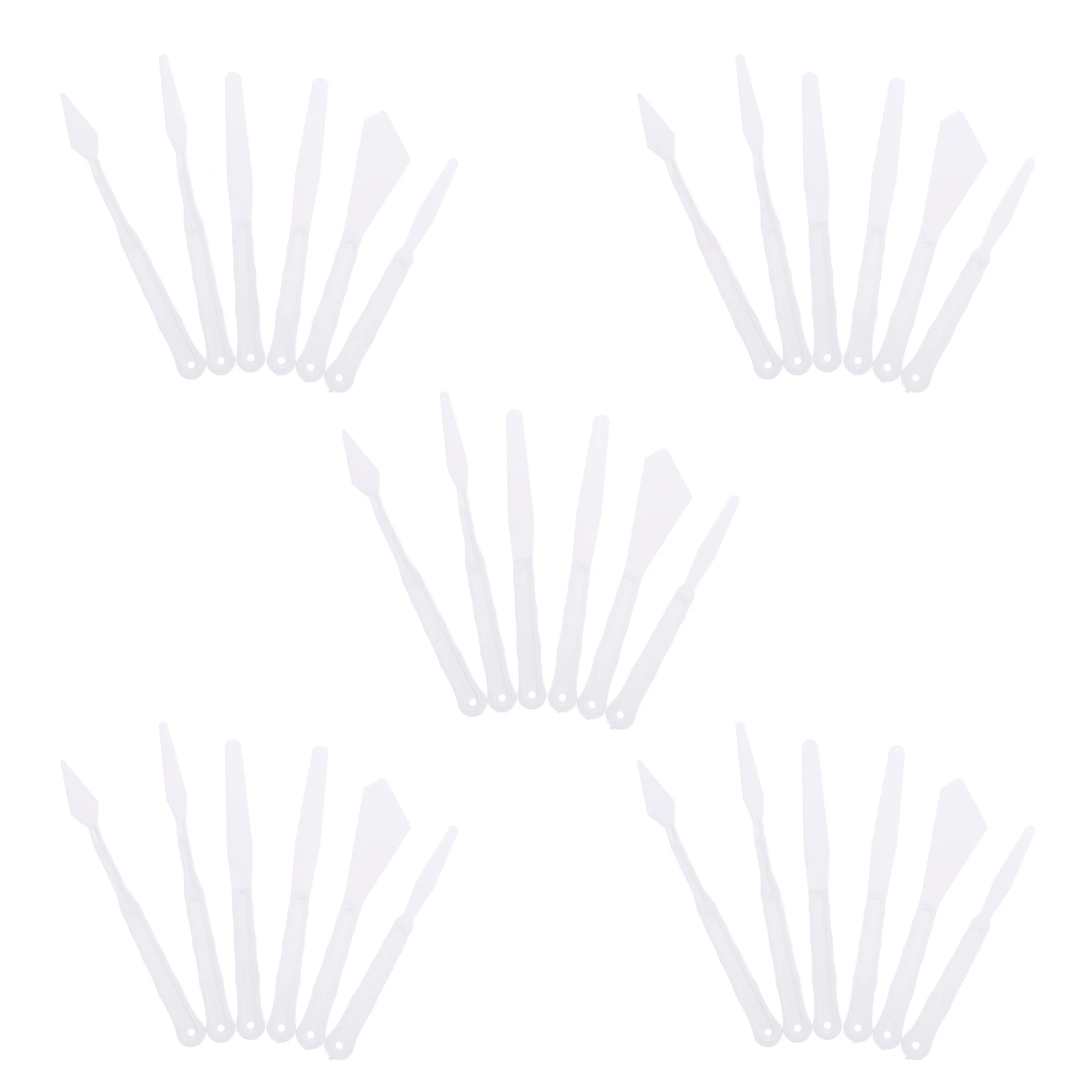 

30pcs Painting Scrapers Plastic Spatula Mixing Pigment Artist Tools Practical Knives Set Smooth Handle Supplies