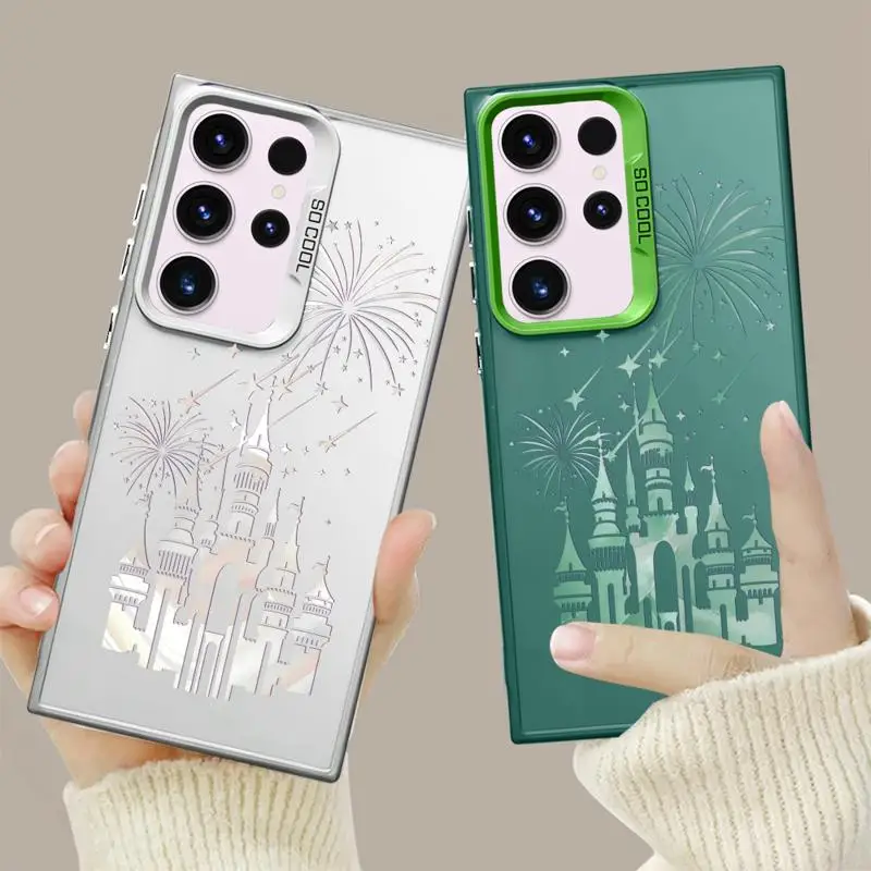 Disney Fireworks Castle Case for Samsung Galaxy S23 Ultra S20 FE S24 Ultra Note 20 S20 S22 Plus S21 FE Soft Luxury Cover