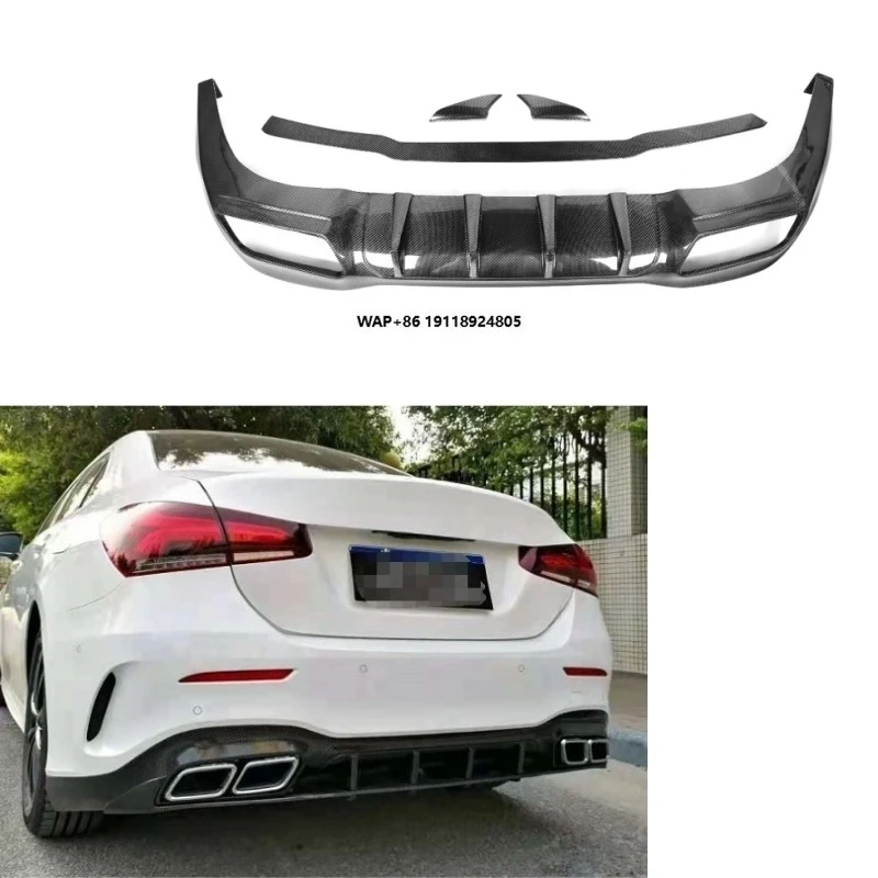 

Real Carbon Fiber Style for Benz a Class W177 Sedan Sports 2019+ W177 Rear Bumper Diffuser