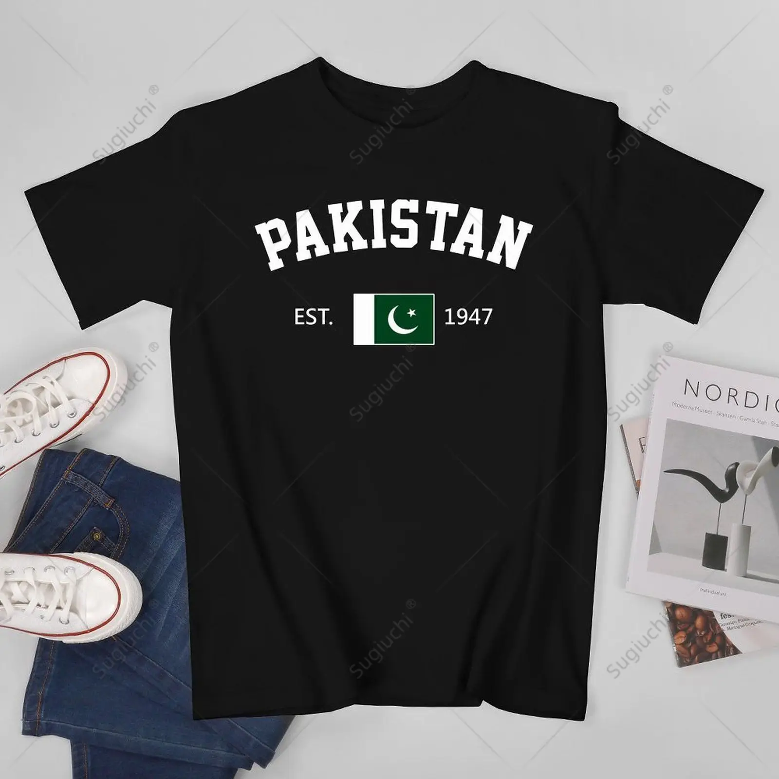 Unisex Men Pakistan EST.1947 Independence Day Tshirt Tees T Shirts Women Boys 100% Cotton T-Shirt