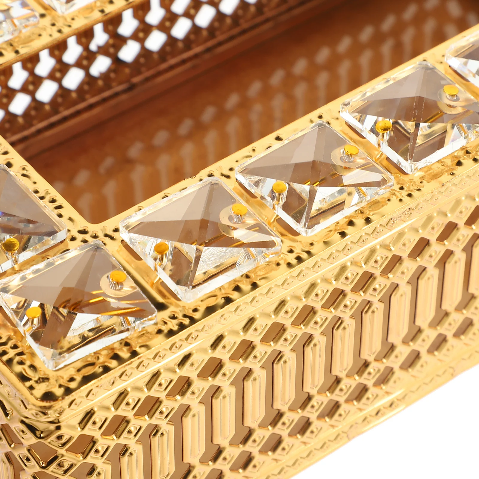 

Gold Tissue Box Cover European Style Rectangular Napkin Holder for Living Room Bedroom Office Decorative Facial Tissue Holder