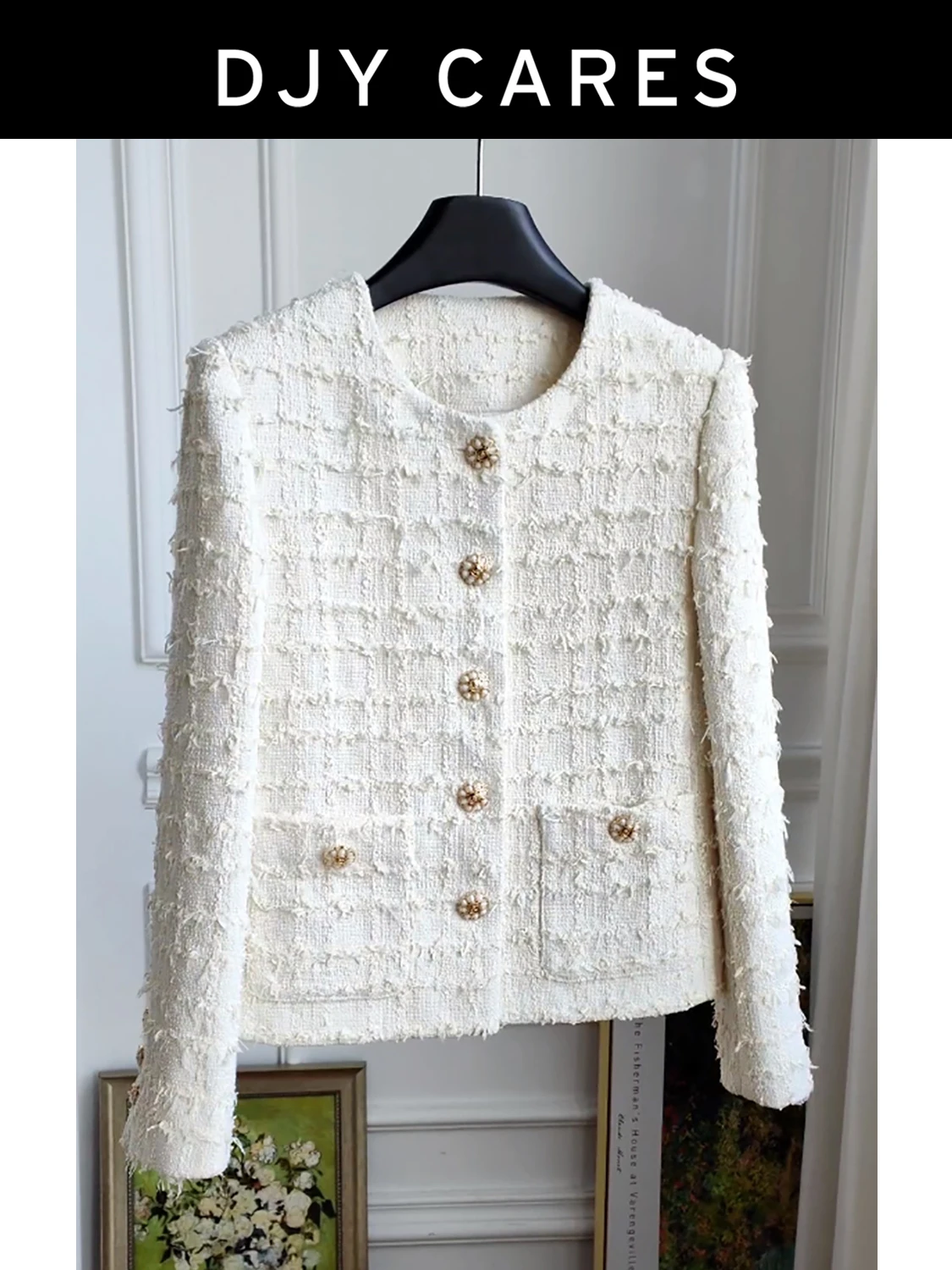 

New DJY High definition three-dimensional yarn coarse woolen coat short style big size