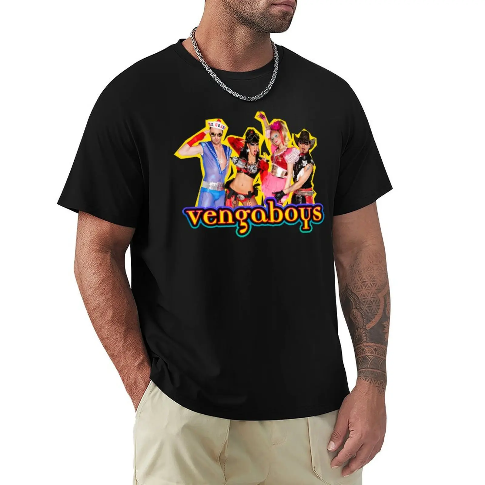 Camiseta Vengaboys básica, sencilla, informal, de manga corta