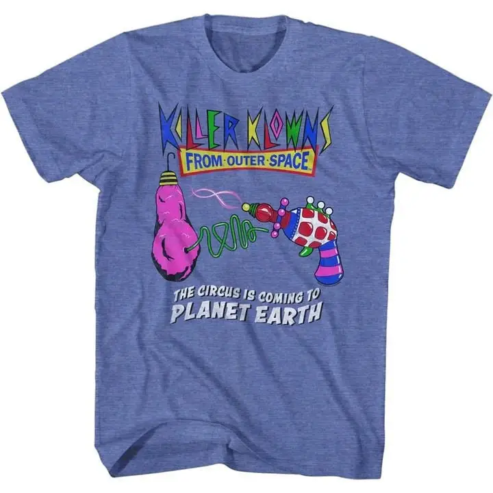 Killer Klowns From Outer Space The Circus Is Coming To Planet Earth Heather Royal T Shirt