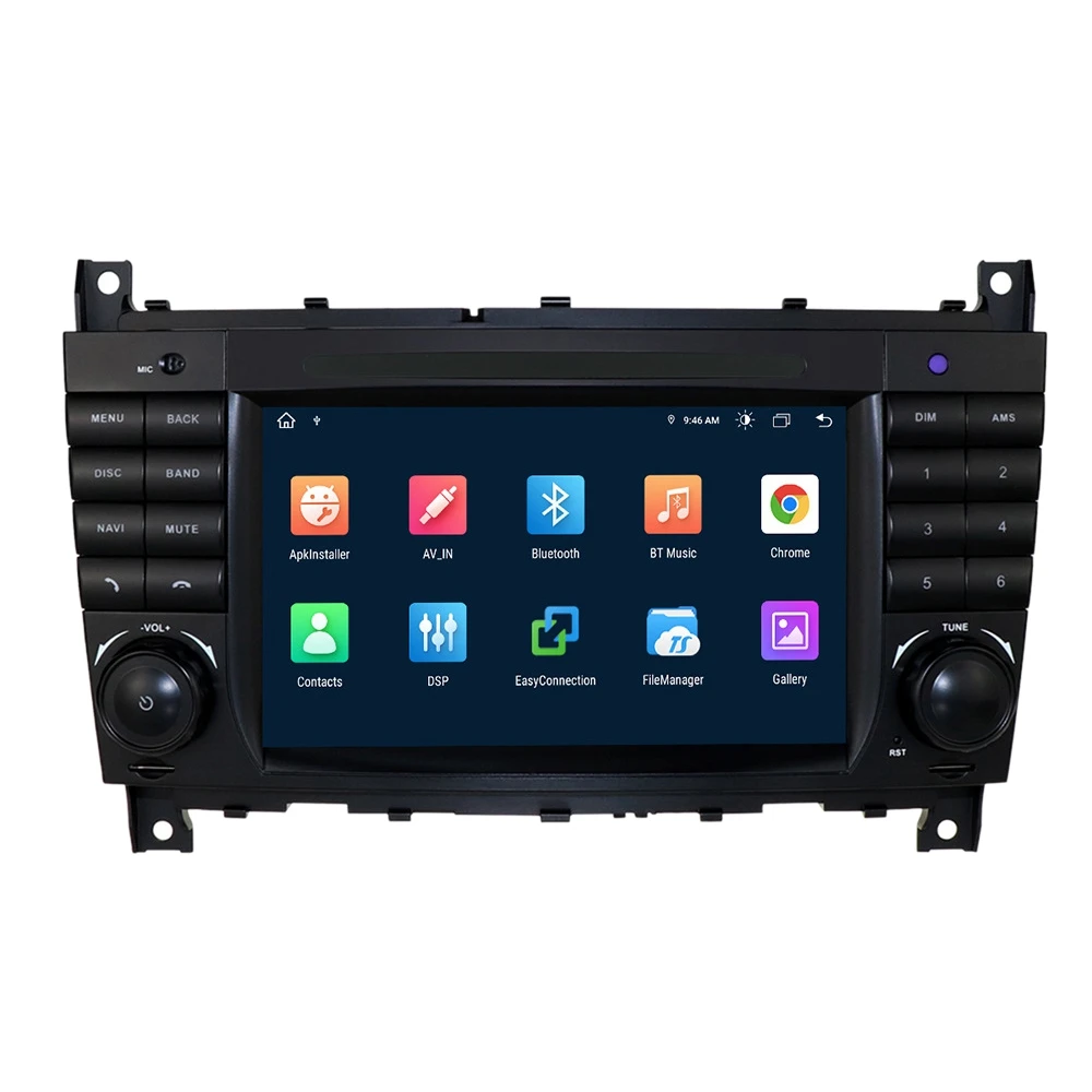 For Benz W203 2004-2007 Android 10 Quad Core Car Dvd Media Player Radio GPS WIFI Bluetooth Steering Wheel Control