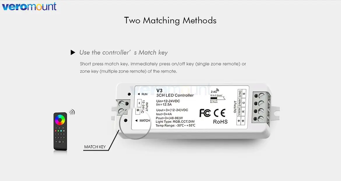 Skydance V3 RGB Controller 12V 24V 12A RGB LED Strip Light Controller Wireless 2.4G RF Touch Remote Control RGB Controler