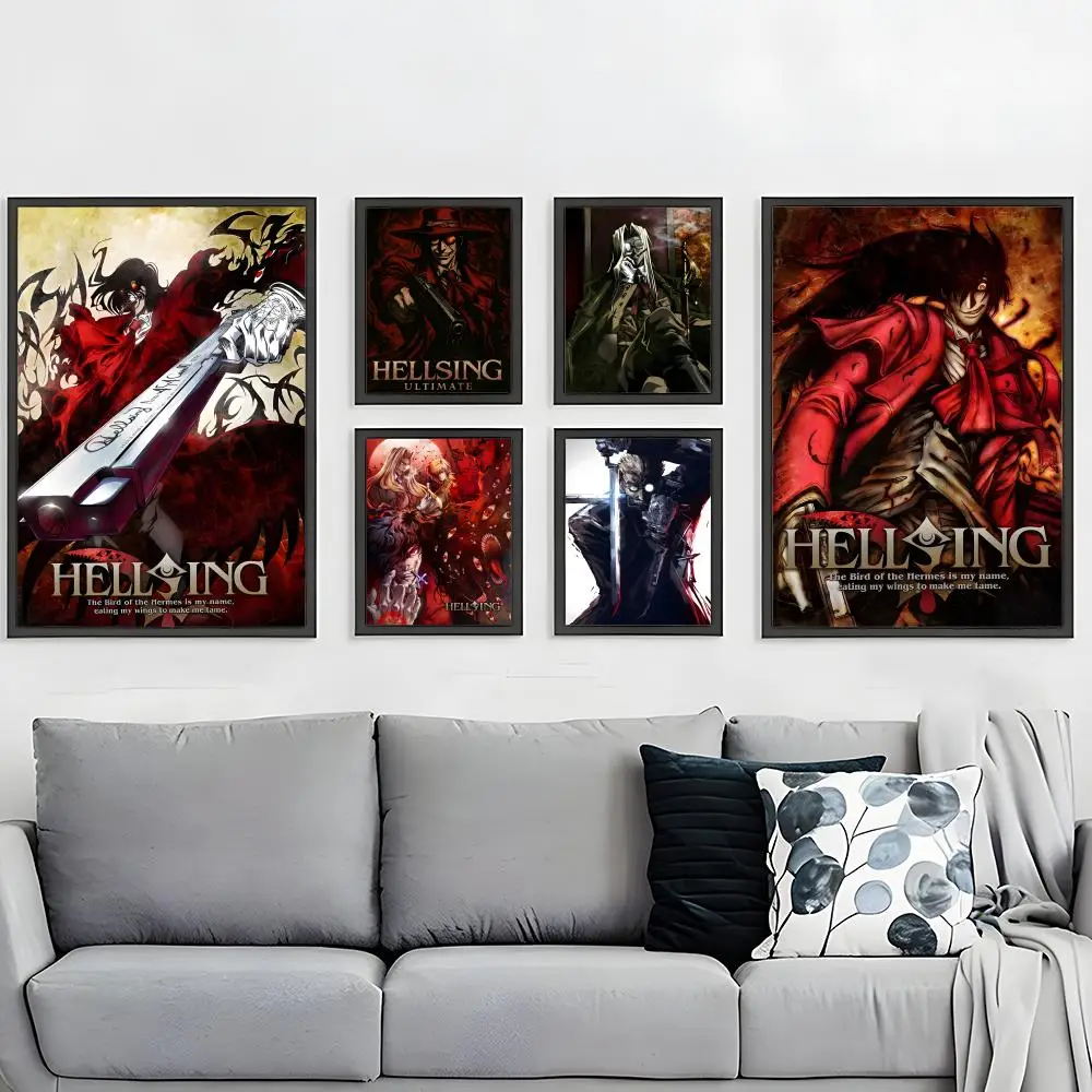 Gothic Anime Hellsing Ultimate Poster HD Waterproof Self-Adhesive Wall Art – Multi-Scene Use, Top Gift Pick