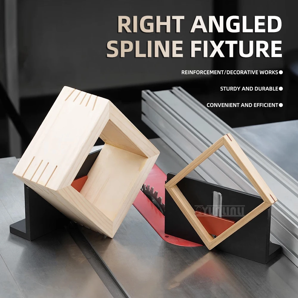 

Right Angle Spline Jig, Dovetail Slotting Fixture for Frame Drawer, Router Table Inverted Auxiliary Tool