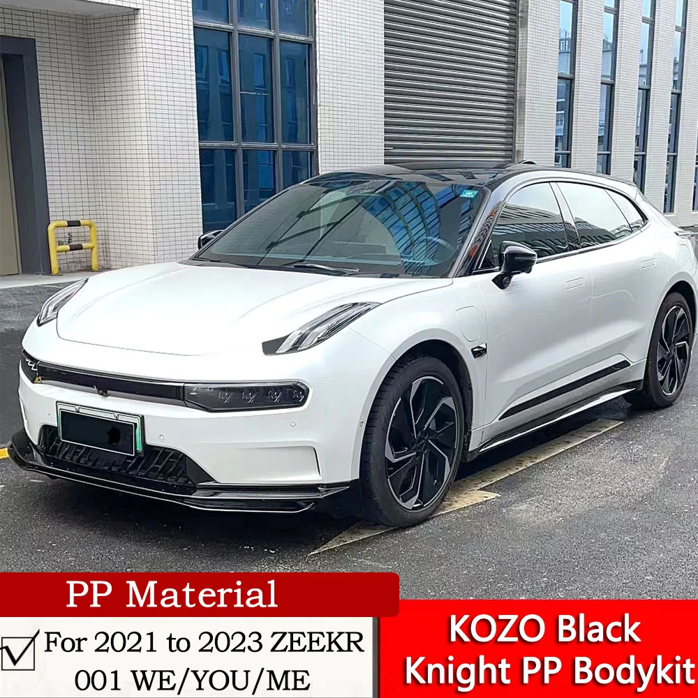 KOZO Knight PP Bodykit For 2021 to 2023 ZEEKR 001 Modified Blackened car window trim ZEEKR Front Lip Rear Diffuser Side Skirt