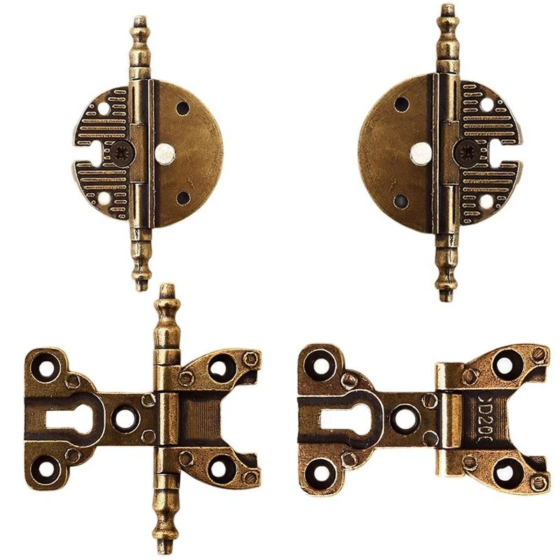 

Classic Retro 6PCS European Antique Furniture Hinges Cupboard Wardrobe Wooden Cases Jewelry Gift Boxes Cabinet Hinges+Screws