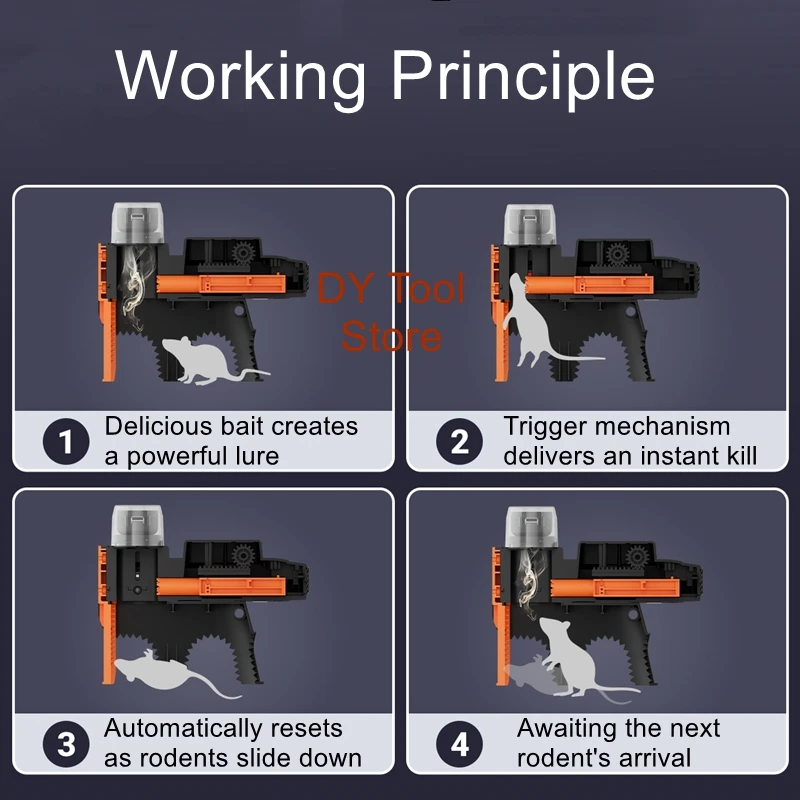 

New Indoor Household Fully Automatic Ultra-Powerful Continuous Mouse Trap Black Tech Mouse Catcher