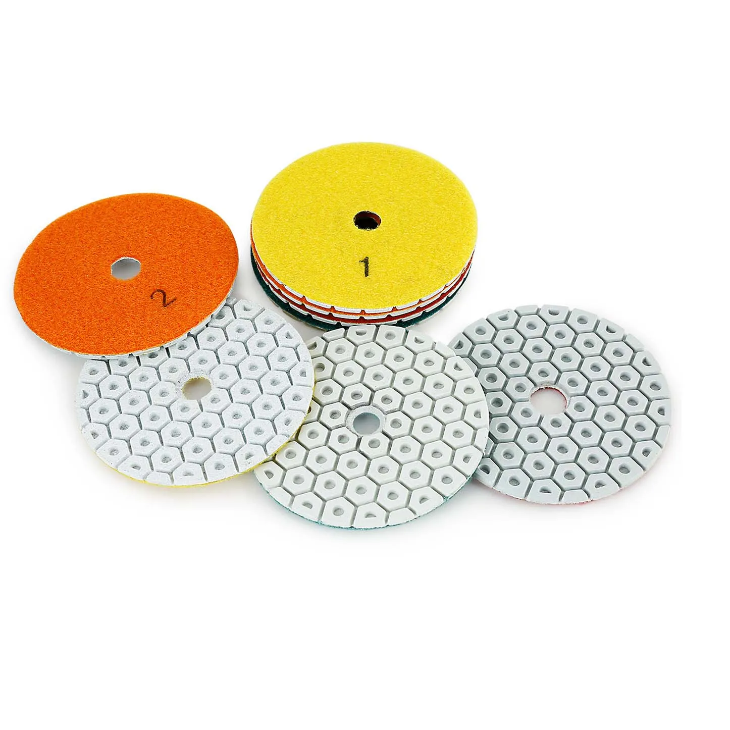 

100 мм полировальные подушечки для влажного и сухого камня для гранита, мрамора, бетона, шлифовальные диски для гладкой отделки на изогнутых и плоских поверхностях