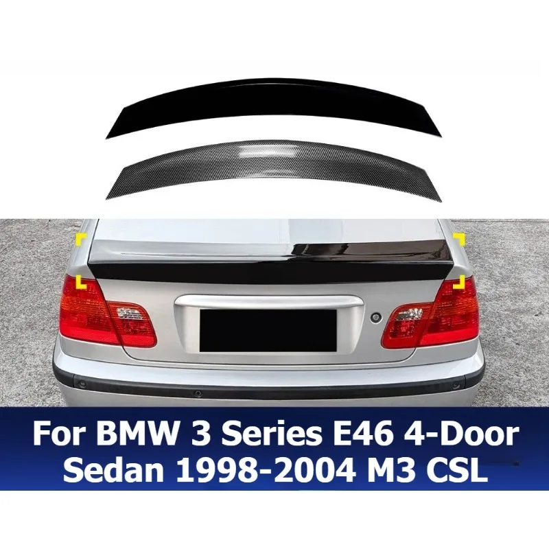 

For BMW 3 Series E46 4-Door Sedan 1998-2004 M3 CSL Style Rear Trunk Roof Spoiler Wing Lip Styling Upgrade Modification Accessory