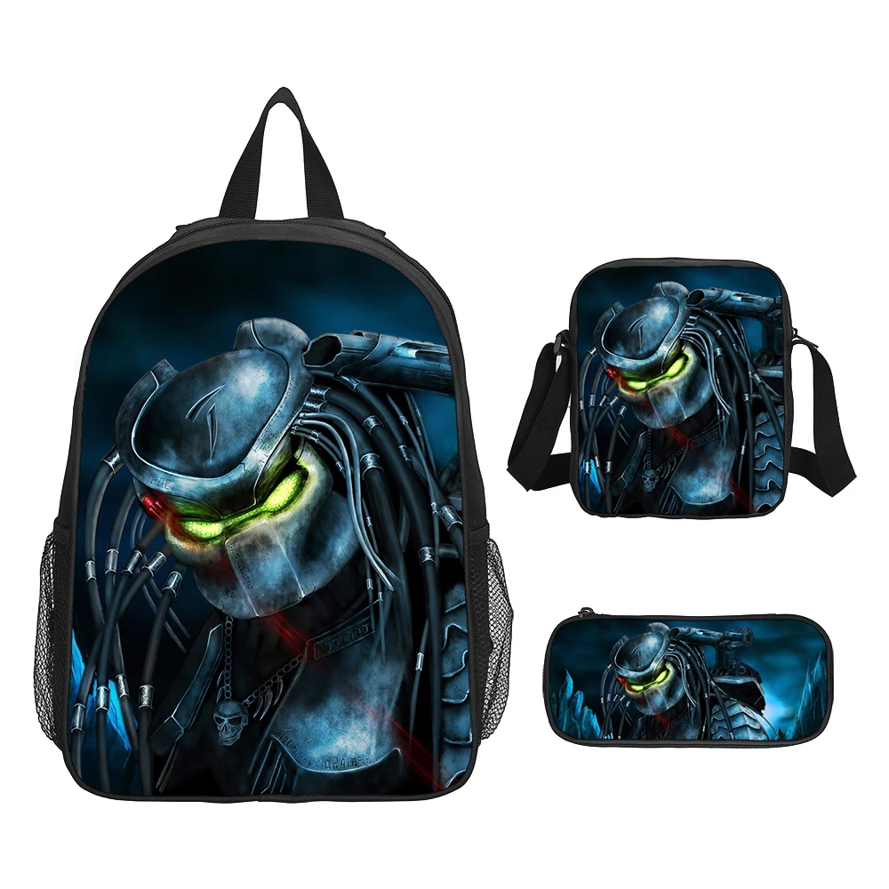 Alienss VS Predator Child School Backpack Shoulder Bags Pencil Case Book Bags For Grades1-3 Students Backpack