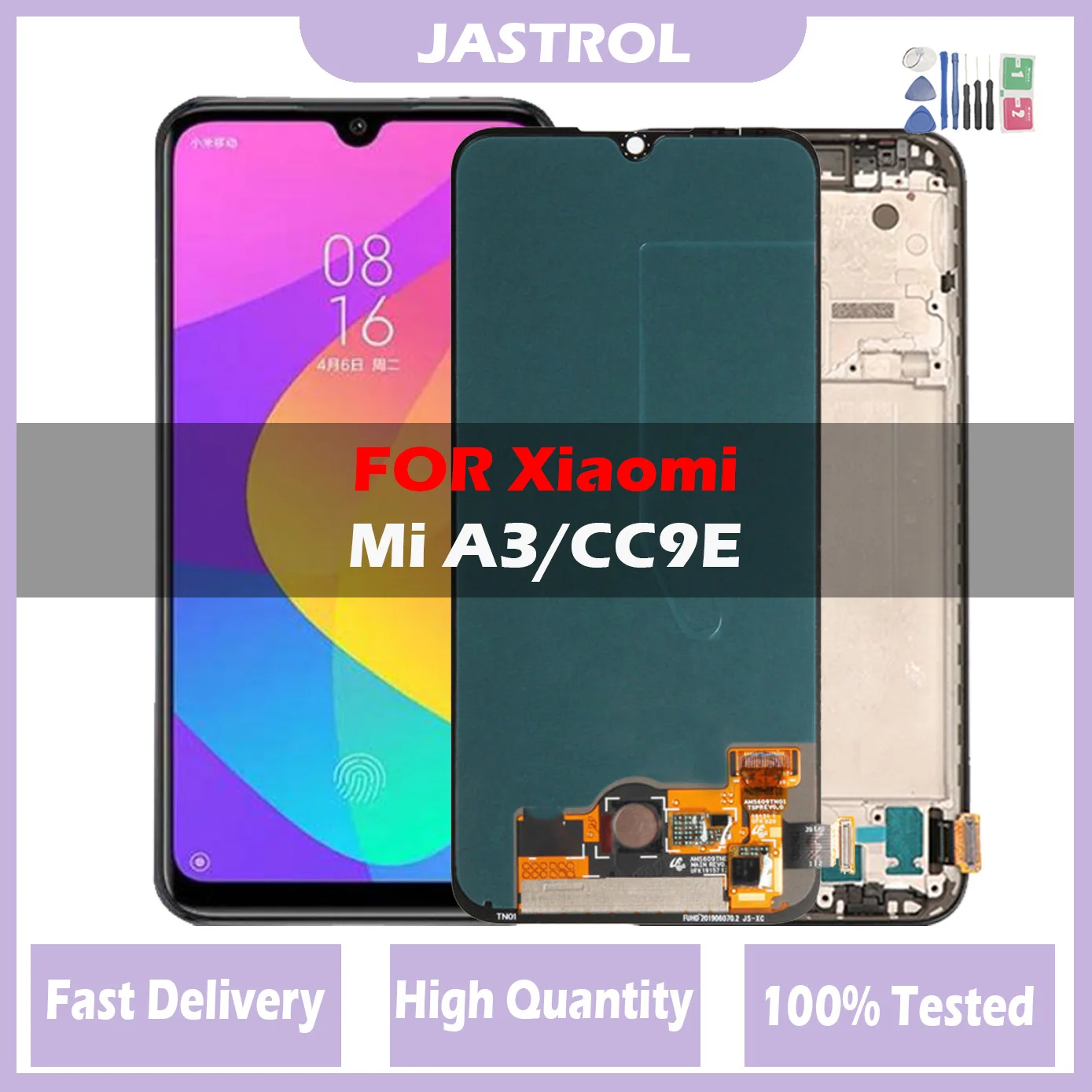 AMOLED ل شاومي Mi A3 CC9E LCD تعمل باللمس استبدال الشاشة ل Mi A3 M1906F9SH M1906F9SI LCD عرض الجمعية مع الإطار