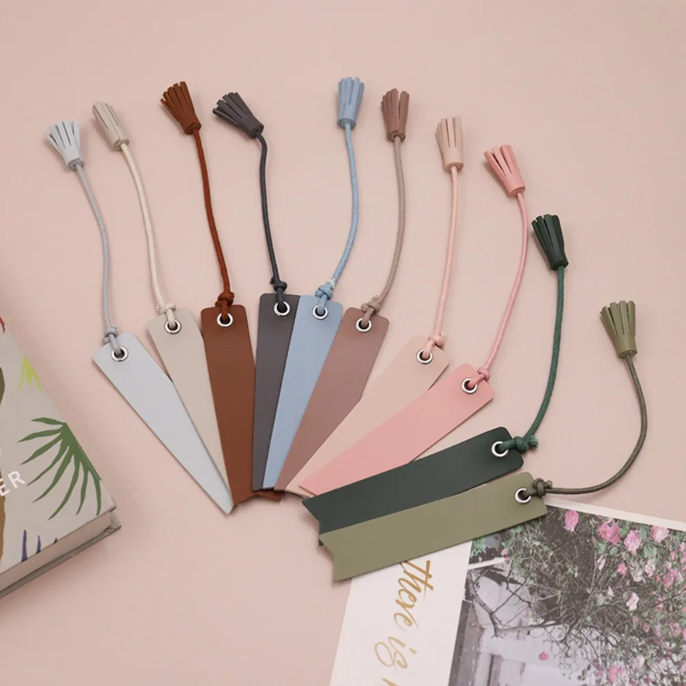 PU Leather Tassel Leather Bookmark Personalized Vintage Reading Handmade Bookmark Hanging Rope Decoration Bookworms