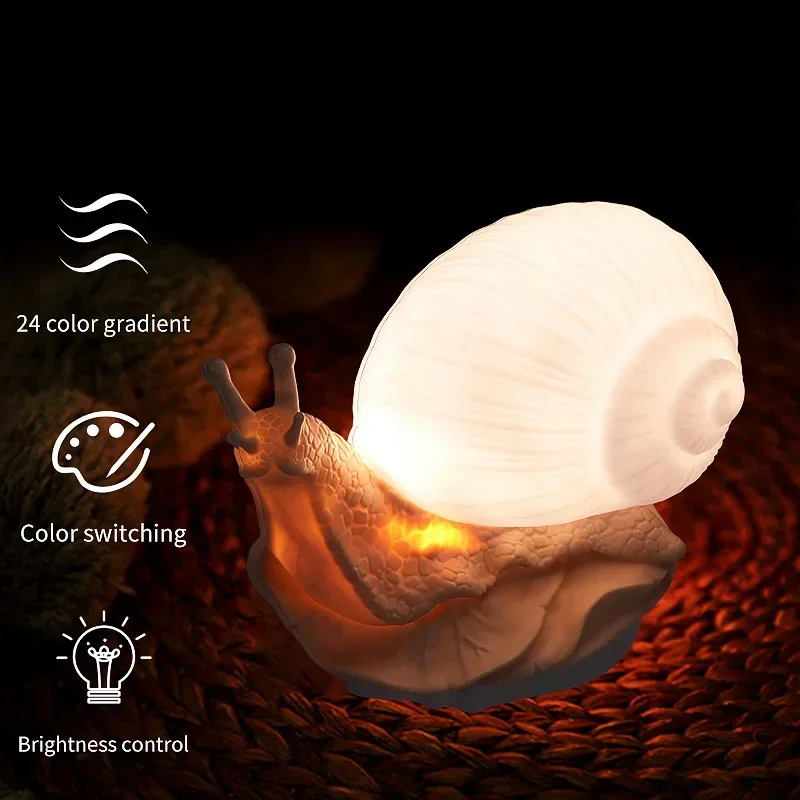 18 unids/lote de luz nocturna de caracol, luz Led para mesita de noche, lámpara de protección ocular para dormitorio de alta gama, lámpara de ambiente suave, modelo enchufable USB