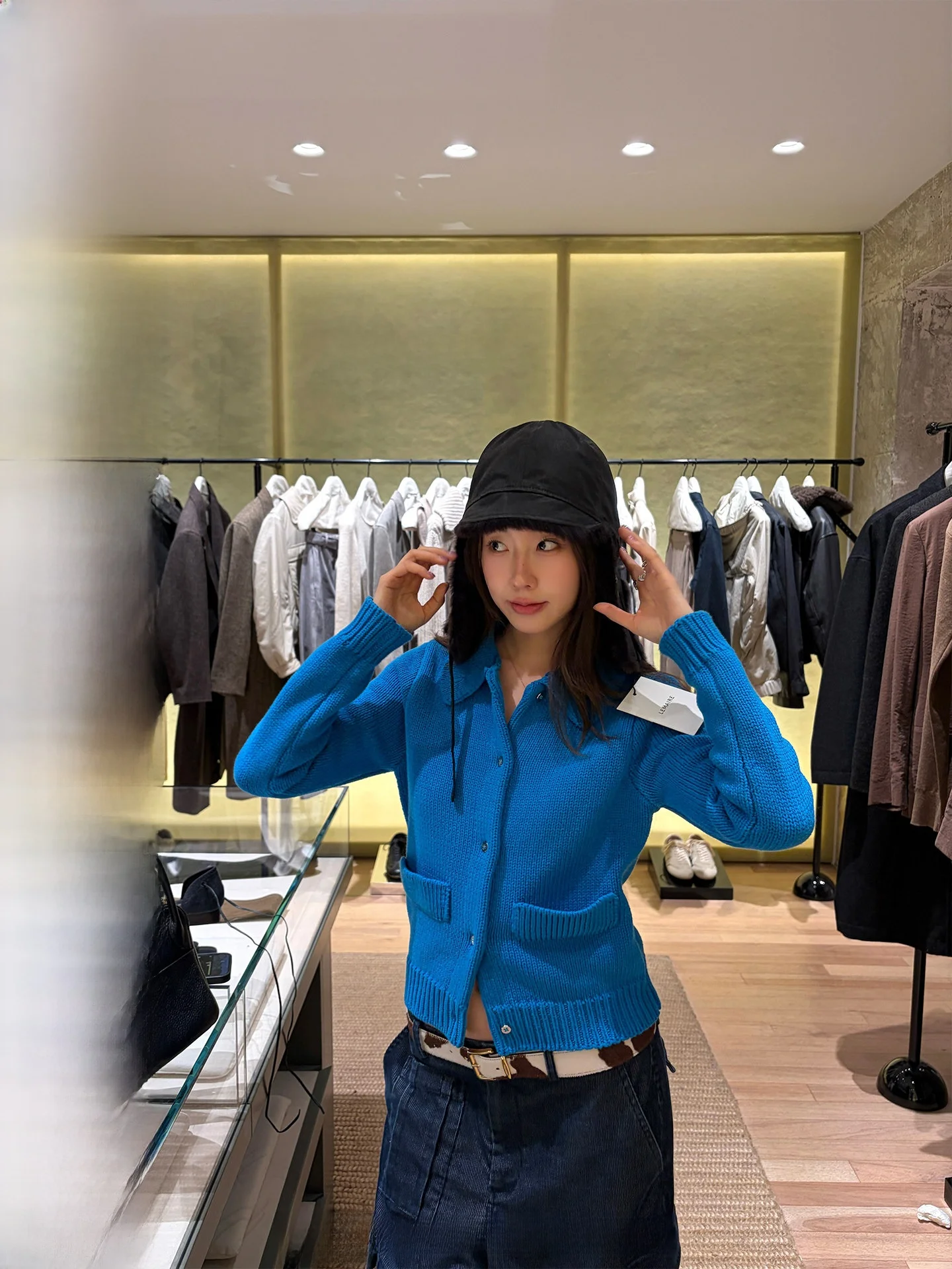 

Вязаный утепленный свитер Ranwear, повседневный, с двойным воротником, двухслойный, открытый кардиган, из мягкого акрилового волокна